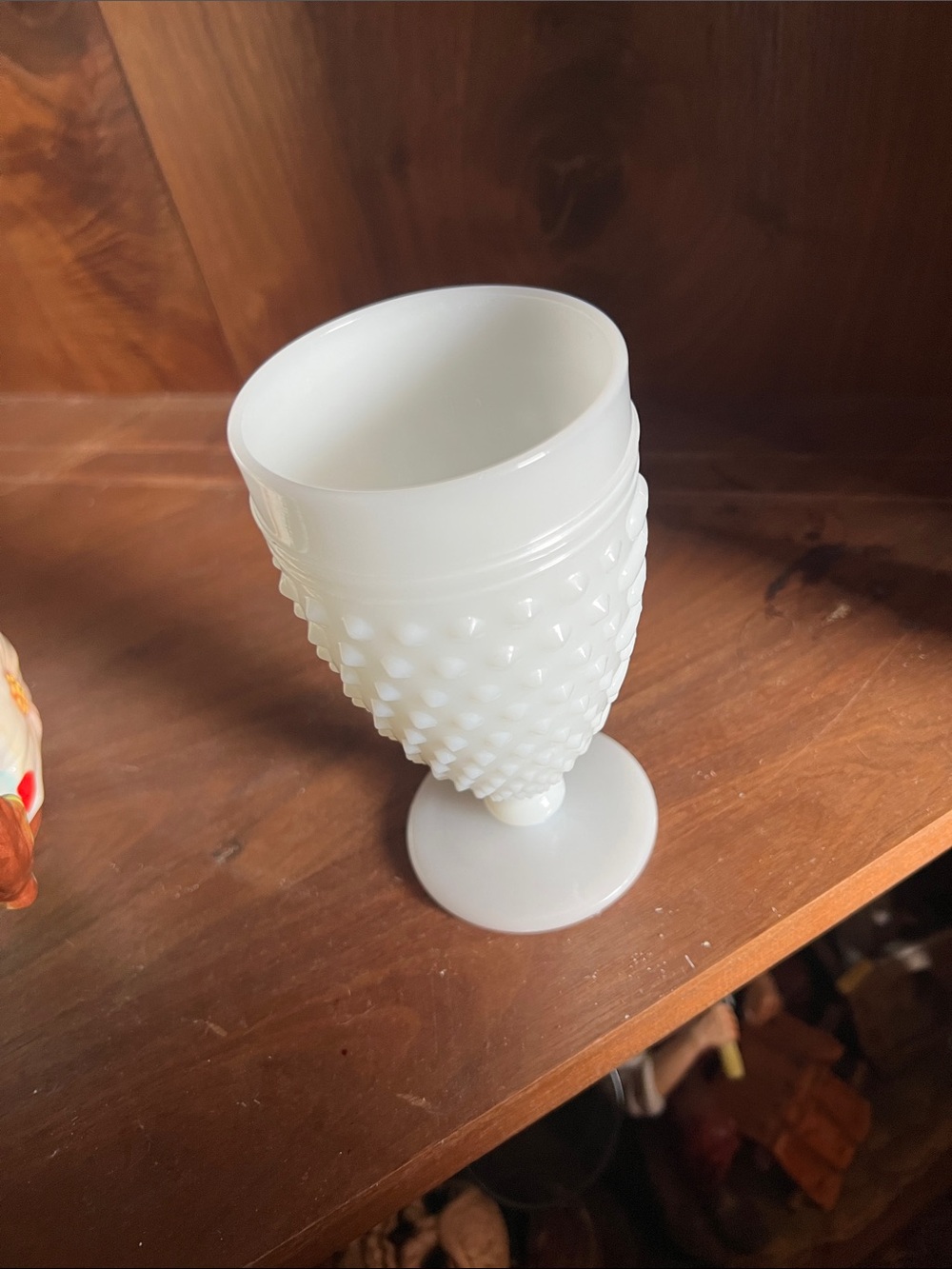 Classic White Hobnail Milk Glass Goblet - Elegant Home Dining